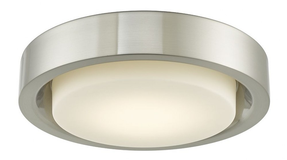 Abra Lighting-30037FM-BN-Eclipse - 15.4 Inch 20W 1 LED Flush Mount   Brushed Nickel Finish with Frosted Glass