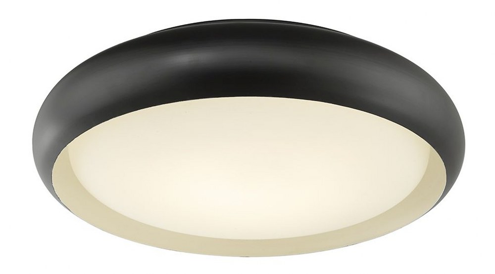 Abra Lighting-30061FM-BZ-Euphoria - 18.1 Inch 29W 1 LED Flush Mount   Bronze Finish with Frosted Glass