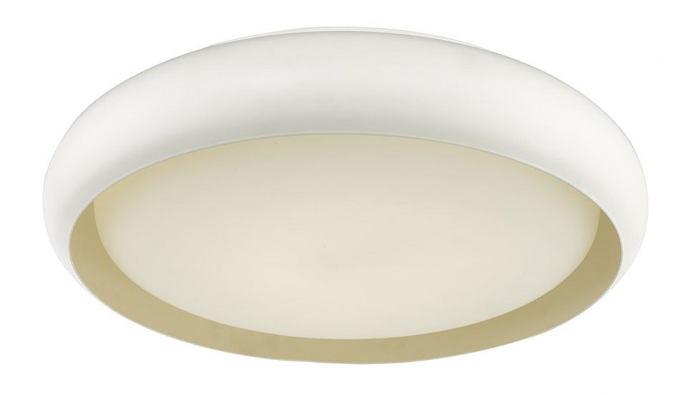 Abra Lighting-30061FM-WH-Euphoria - 18.1 Inch 29W 1 LED Flush Mount   White Finish with Frosted Glass
