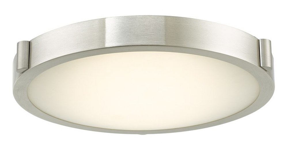 Abra Lighting-30065FM-BN-Halo - 10.8 Inch 16W 1 LED Flush Mount Brushed Nickel Chrome Finish with Frosted Glass