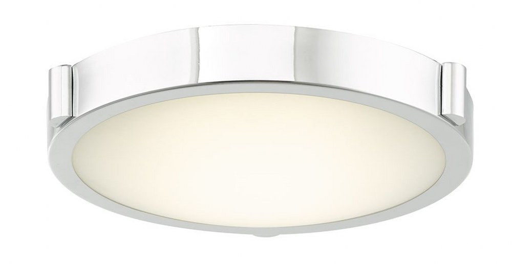 Abra Lighting-30065FM-CH-Halo - 10.8 Inch 16W 1 LED Flush Mount Chrome Chrome Finish with Frosted Glass
