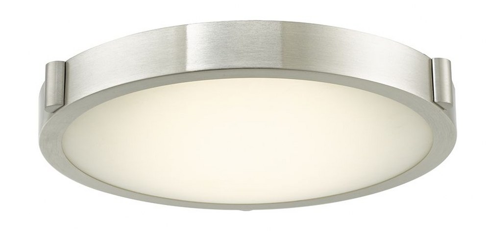 Abra Lighting-30066FM-BN-Halo - 12.9 Inch 20W 1 LED Flush Mount Brushed Nickel Chrome Finish with Frosted Glass