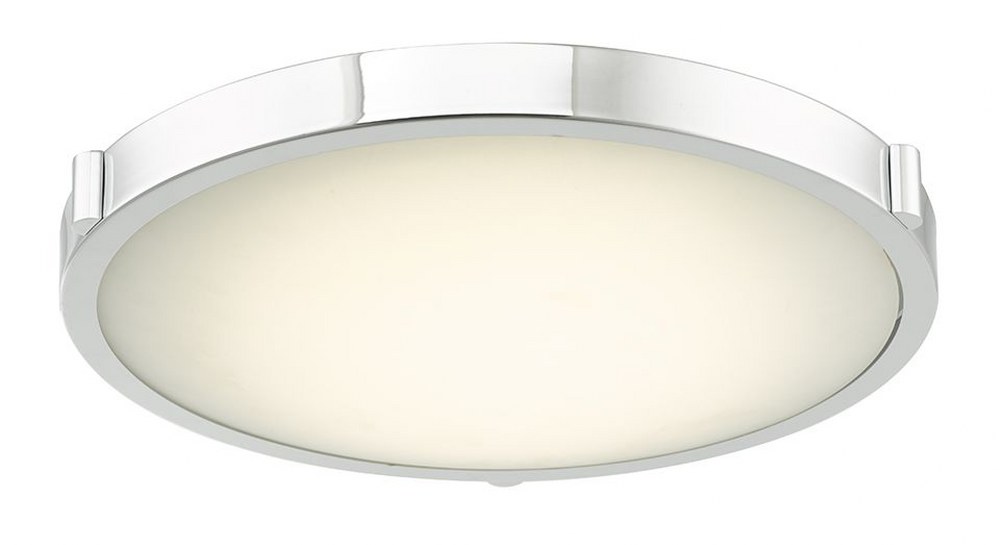 Abra Lighting-30067FM-CH-Halo - 16.8 Inch 29W 1 LED Flush Mount   Chrome Finish with Frosted Glass