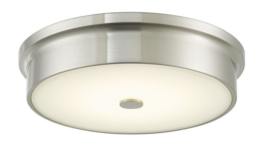 Abra Lighting-30097FM-BN-Spark - 12 Inch 16W 1 LED Flush Mount   Brushed Nickel Finish with Frosted Glass