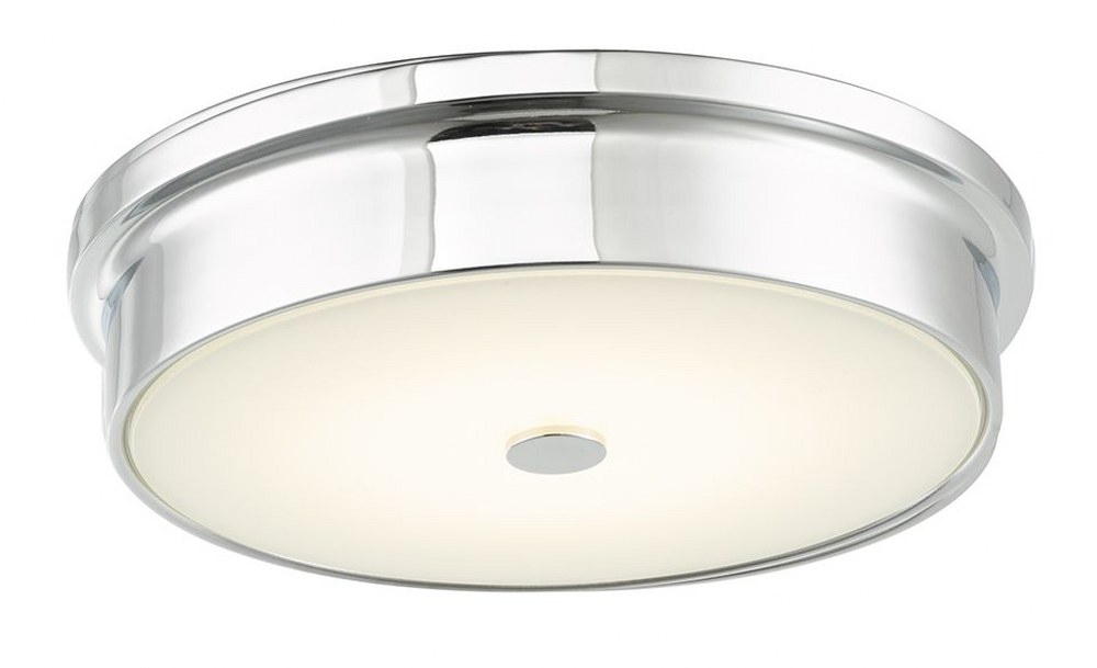 Abra Lighting-30097FM-CH-Spark - 12 Inch 16W 1 LED Flush Mount   Chrome Finish with Frosted Glass