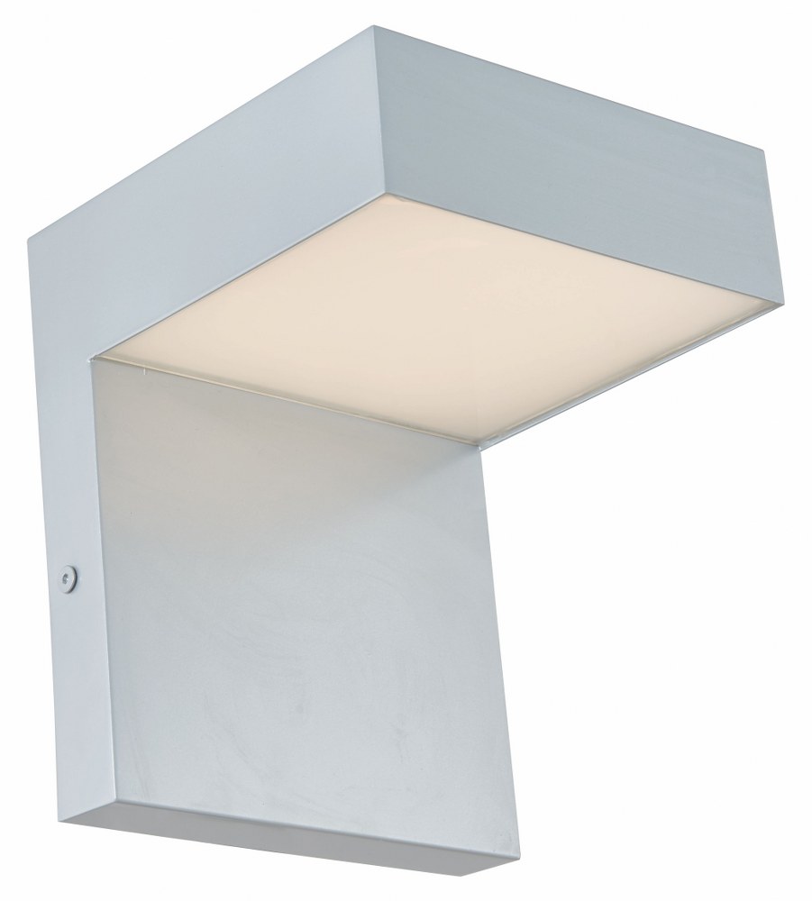 Abra Lighting-50005ODW-SL-Yoga - 7.2 Inch 12W 1 LED Wall Sconce   Silica Finish with Frosted Glass