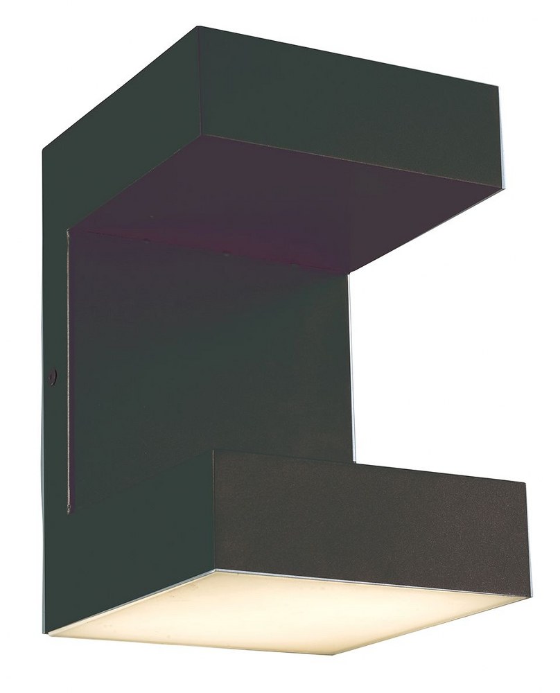 Abra Lighting-50006ODW-MB-Yoga - 9.2 Inch 24W 2 LED Wall Sconce Matte Black Silica Finish with Frosted Glass