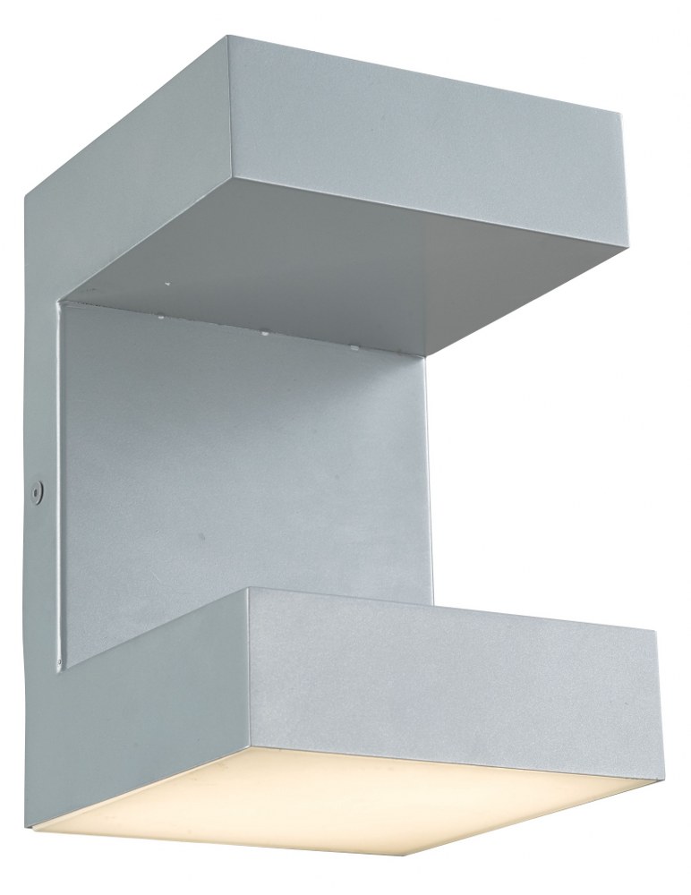 Abra Lighting-50006ODW-SL-Yoga - 9.2 Inch 24W 2 LED Wall Sconce Silica Silica Finish with Frosted Glass