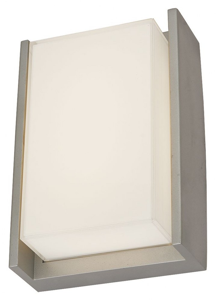 Abra Lighting-50010ODW-SL-Titon - 10 Inch 15W 1 LED Wall Sconce   Silica Finish with Frosted Glass
