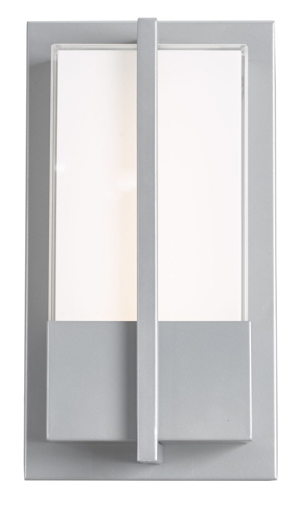 Abra Lighting-50016ODW-SL-Neutron - 11 Inch 12W 1 LED Wall Sconce   Silica Finish with Frosted Glass