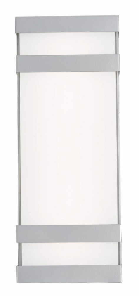Abra Lighting-50018ODW-SL-Proton - 14 Inch 12W 1 LED Wall Sconce   Silica Finish with Frosted Glass