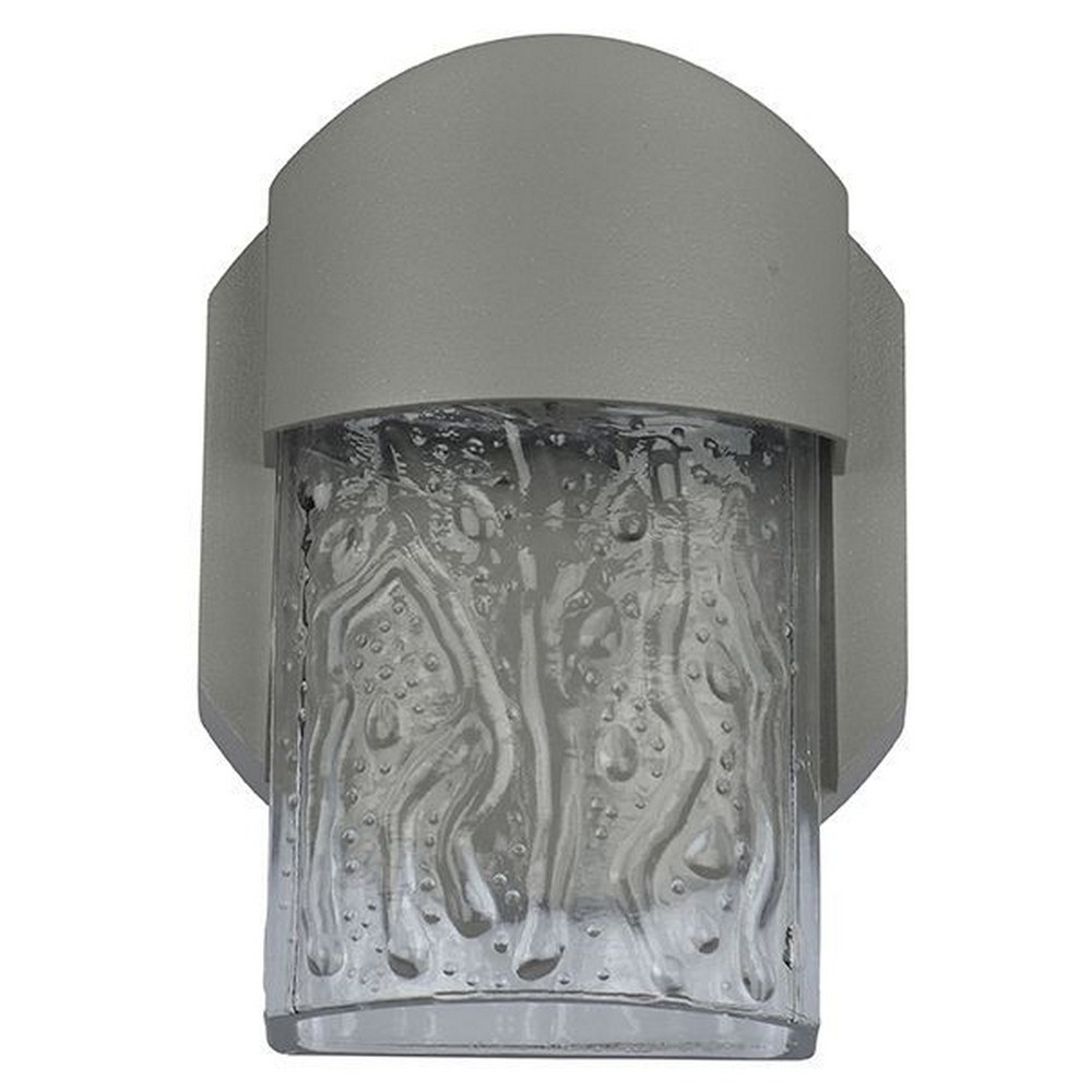 Access Lighting-20043LEDDMG-SAT/CLR-Mist-14.7W 1 LED Marine Grade Outdoor Wall Sconce-4.33 Inches Wide by 5.82 Inches Tall   Satin Nickel Finish with Clear Glass