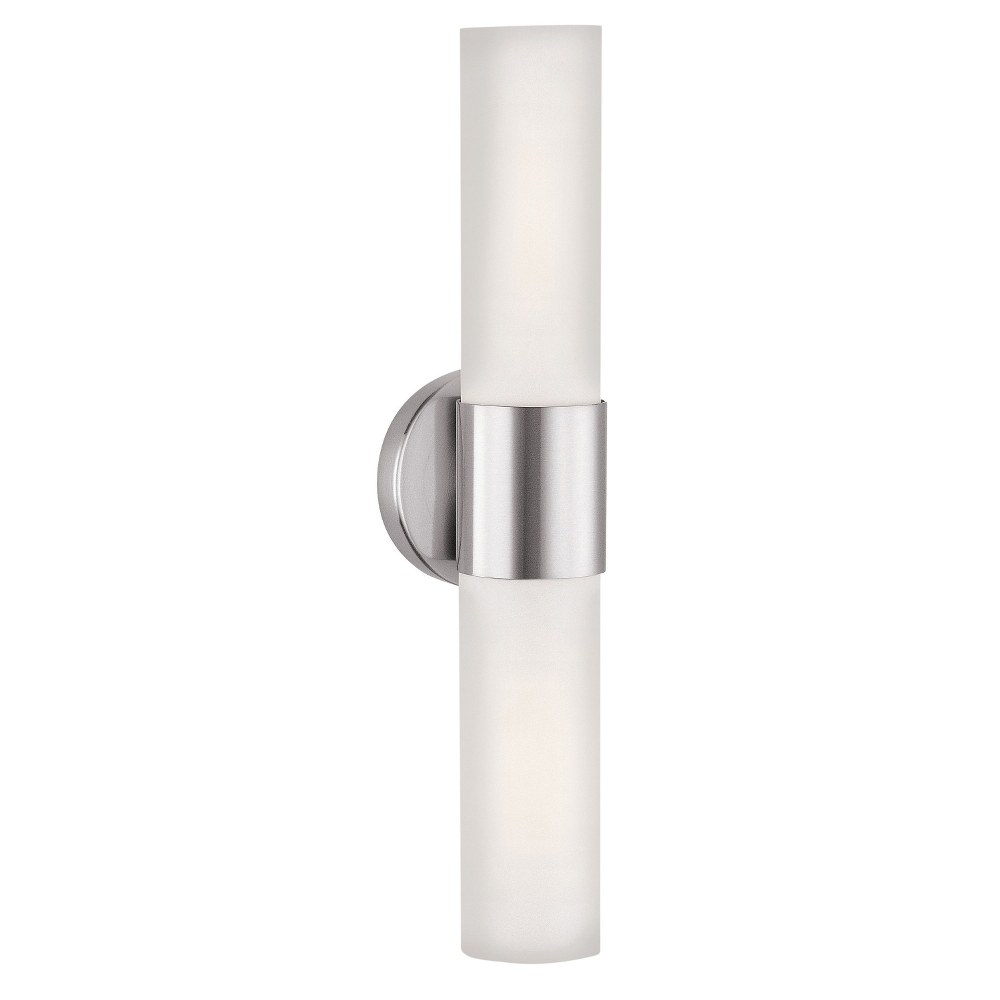 Access Lighting-20442-BS/OPL-Aqueous-8W 2 LED Wall Sconce in Contemporary Style-4.75 Inches Wide by 20.5 Inches Tall   Brushed Steel Finish with Opal Glass