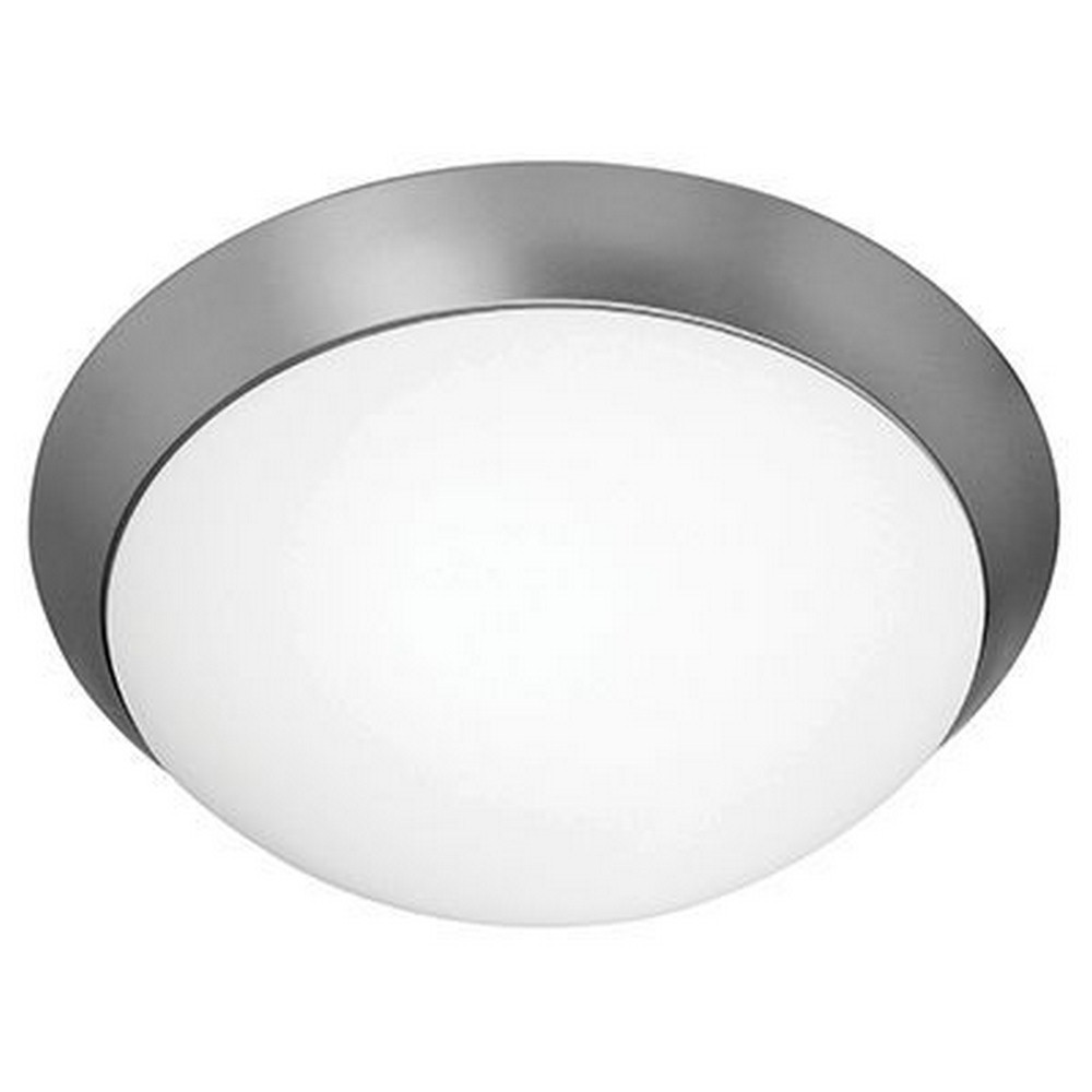Access Lighting-20625LEDD-BS/OPL-Cobalt-15W 1 LED Flush Mount-13 Inches Wide by 4 Inches Tall   Brushed Steel Finish with Opal Glass