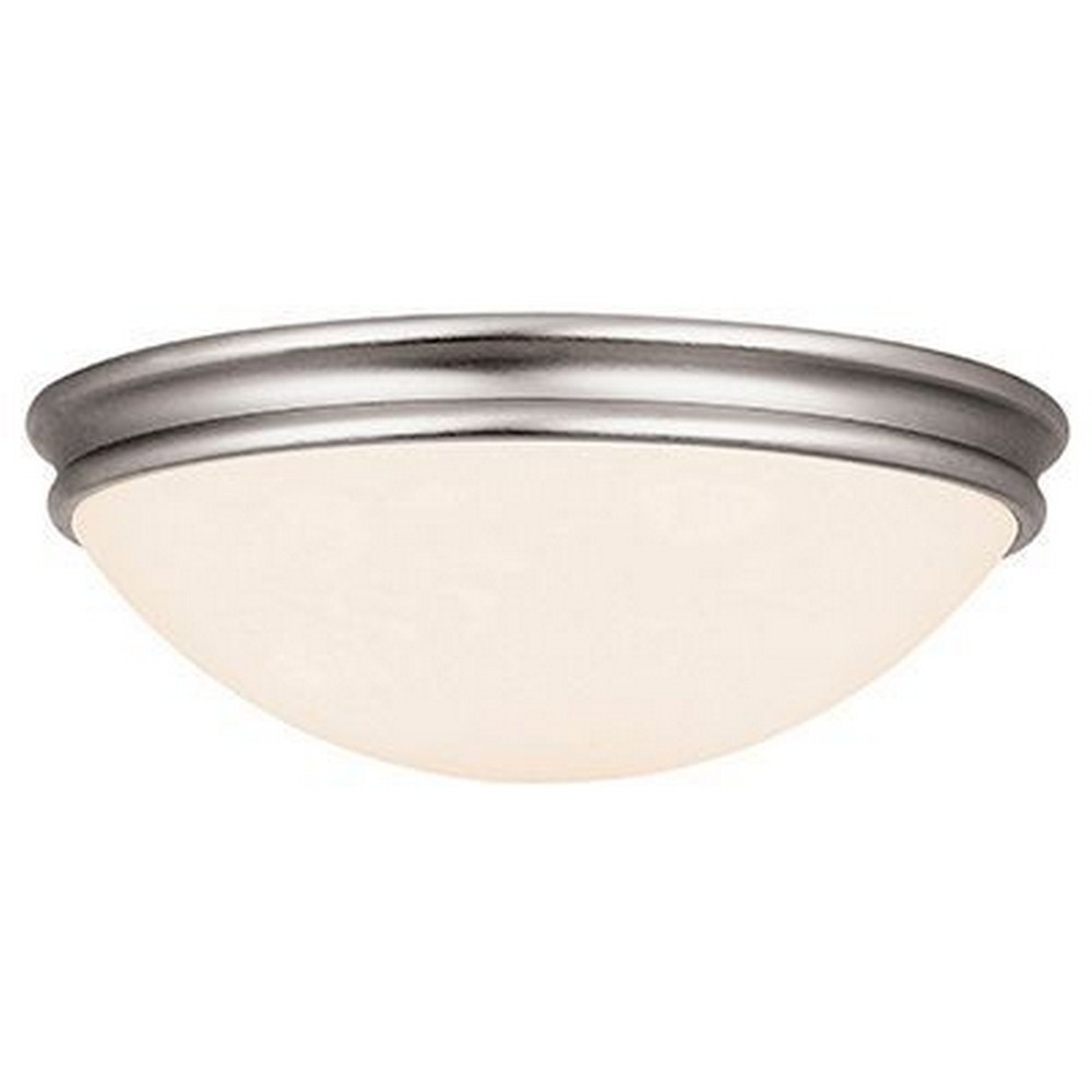 Access Lighting-20725LEDD-BS/OPL-Atom-15W 1 LED Flush Mount-12.5 Inches Wide by 3.5 Inches Tall Brushed Steel  Oil Rubbed Bronze Finish with Opal Glass