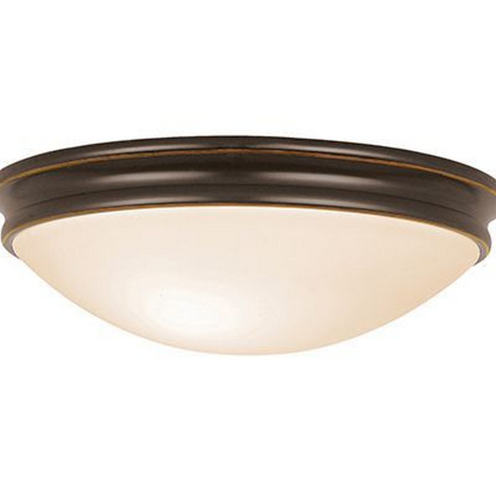 Access Lighting-20725LEDD-ORB/OPL-Atom-15W 1 LED Flush Mount-12.5 Inches Wide by 3.5 Inches Tall   Oil Rubbed Bronze Finish with Opal Glass