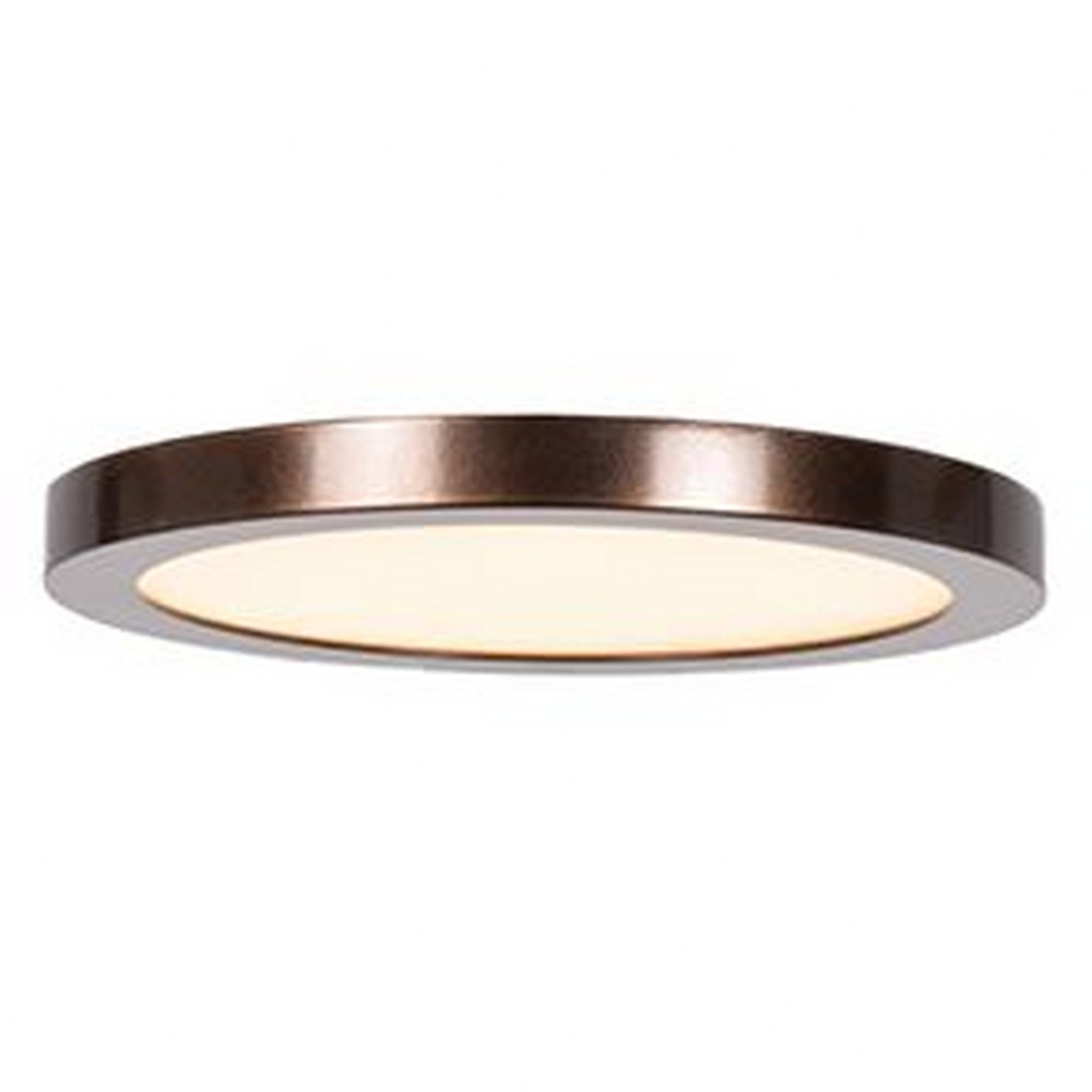 Access Lighting-20810LEDD-BRZ/ACR-Disc-12W 1 LED Small Round Flush Mount-5.5 Inches Wide by 0.5 Inches Tall Bronze  White Finish with White Acrylic Glass