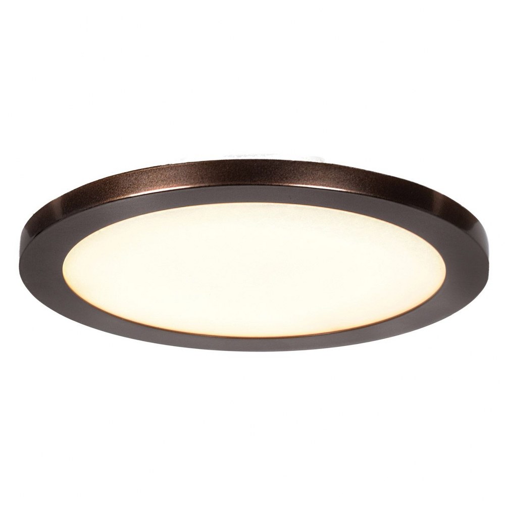 Access Lighting-20811LEDD-BRZ/ACR-Disc-15W 1 LED Medium Round Flush Mount-7.5 Inches Wide by 0.5 Inches Tall Bronze  White Finish with White Acrylic Glass