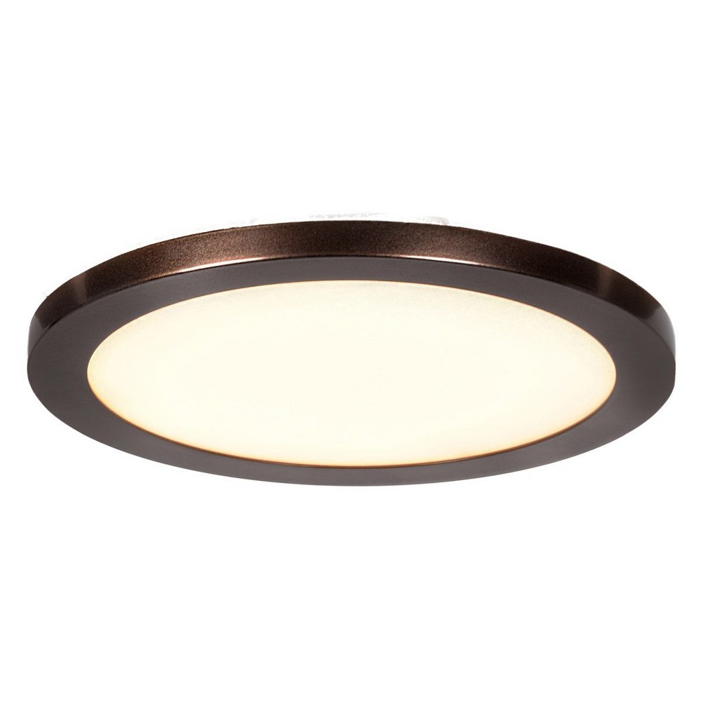 Access Lighting-20812LEDD-BRZ/ACR-Disc-15W 1 LED Large Round Flush Mount-9.5 Inches Wide by 0.5 Inches Tall Bronze  White Finish with White Acrylic Glass