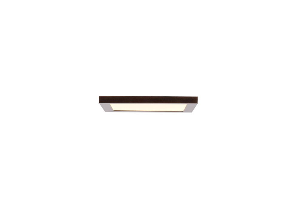 Access Lighting-20813LEDD-BRZ/ACR-Boxer-12W 1 LED Small Square Flush Mount-5.5 Inches Wide by 0.5 Inches Tall Bronze  White Finish with White Acrylic Glass