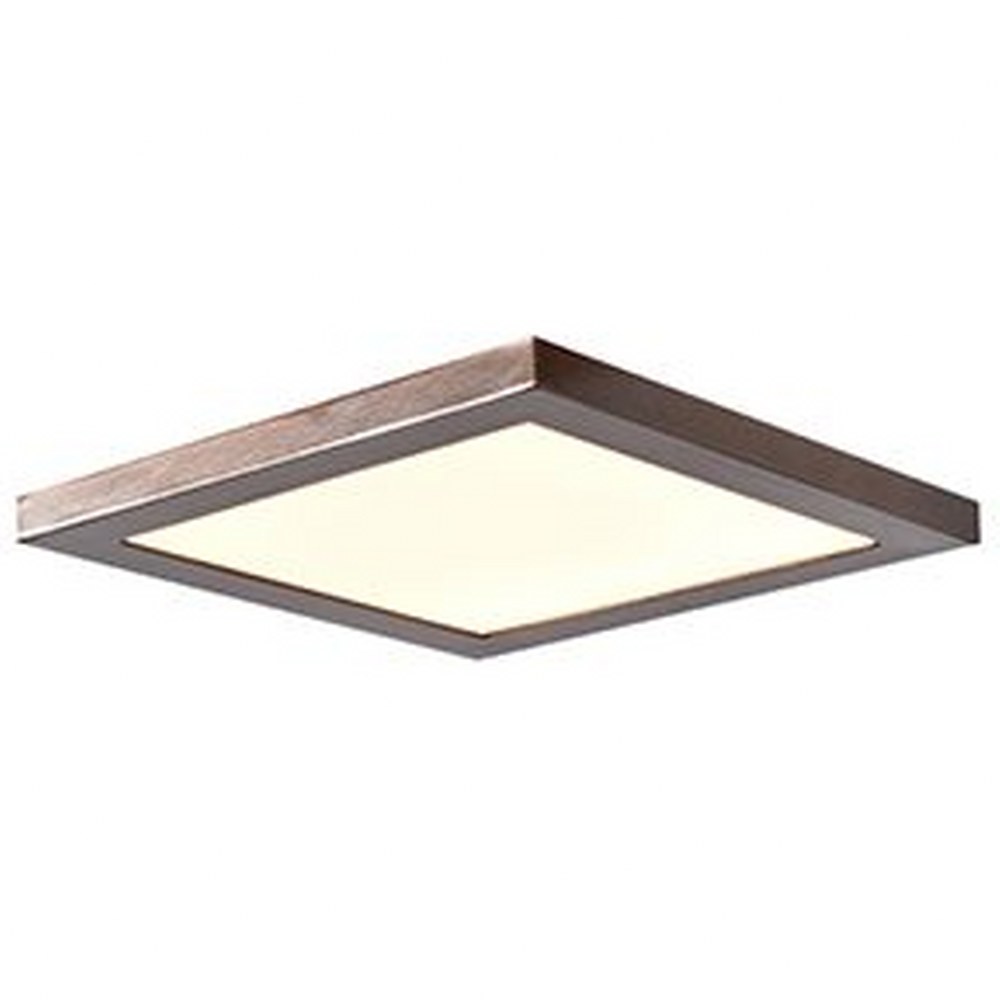 Access Lighting-20815LEDD-BRZ/ACR-Boxer-15W 1 LED Large Square Flush Mount-9.5 Inches Wide by 0.5 Inches Tall Bronze  White Finish with White Acrylic Glass