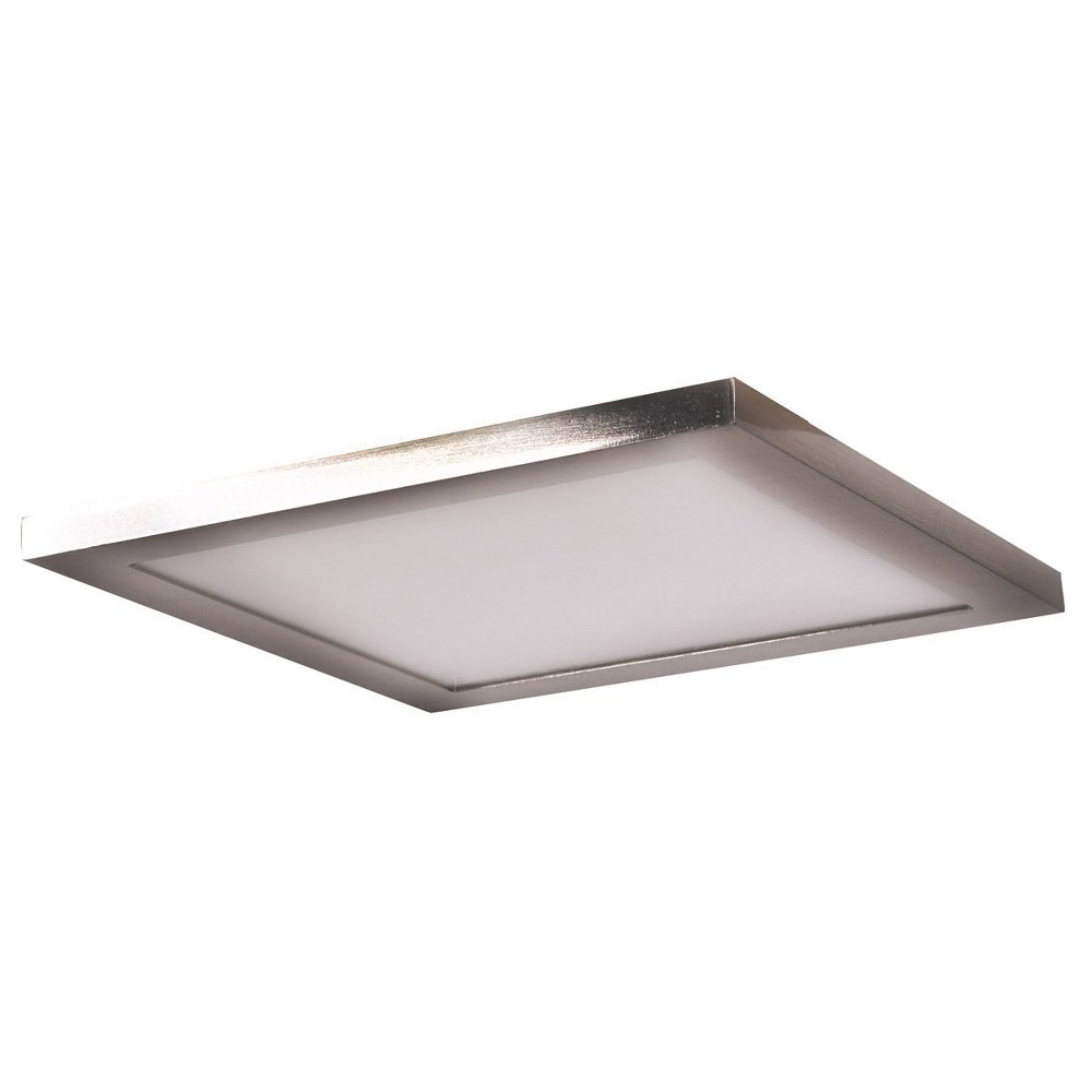 Access Lighting-20815LEDD-BS/ACR-Boxer-15W 1 LED Large Square Flush Mount-9.5 Inches Wide by 0.5 Inches Tall Brushed Steel  White Finish with White Acrylic Glass