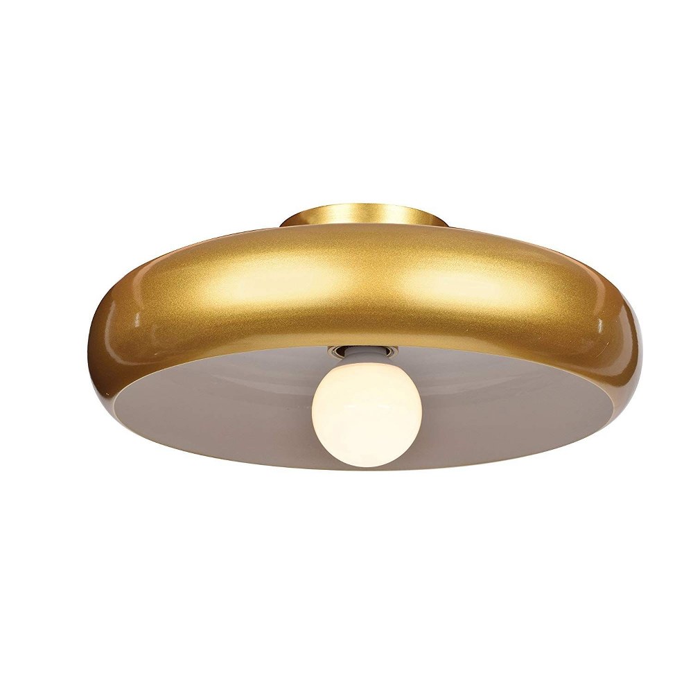 Access Lighting-23880LEDDLP-GLD/WHT-Bistro-5W 1 LED Round Small Flush Mount-15.75 Inches Wide by 5.5 Inches Tall Gold/White  Red and Silver Finish