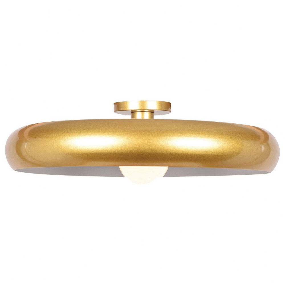 Access Lighting-23881LEDDLP-GLD/WHT-Bistro-12W 1 LED Round Large Flush Mount-23.75 Inches Wide by 6.5 Inches Tall Gold/White  Red and Silver Finish