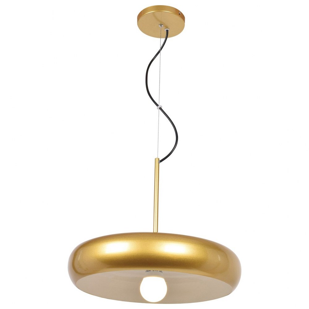 Access Lighting-23882LEDDLP-GLD/WHT-Bistro-5W 1 LED Round Small Pendant-15.75 Inches Wide by 12.75 Inches Tall Gold/White  Red and Silver Finish