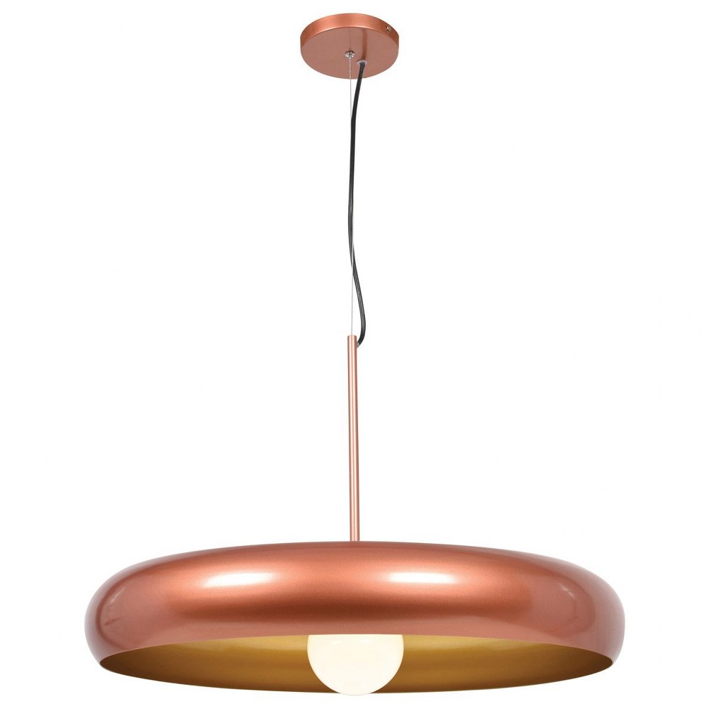 Access Lighting-23883LEDDLP-CP/GLD-Bistro-12W 1 LED Round Large Pendant-23.75 Inches Wide by 15.5 Inches Tall Copper/Gold  Mint Green/White Finish