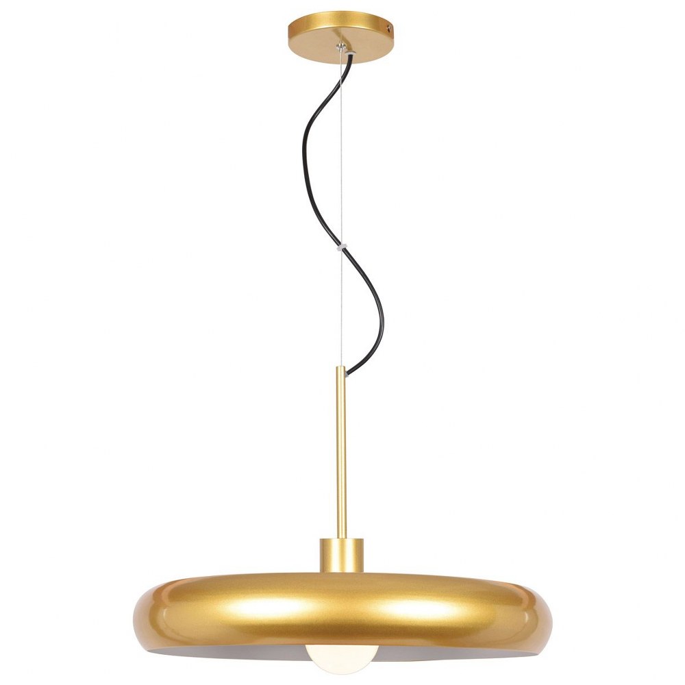 Access Lighting-23883LEDDLP-GLD/WHT-Bistro-12W 1 LED Round Large Pendant-23.75 Inches Wide by 15.5 Inches Tall Gold/White  Mint Green/White Finish