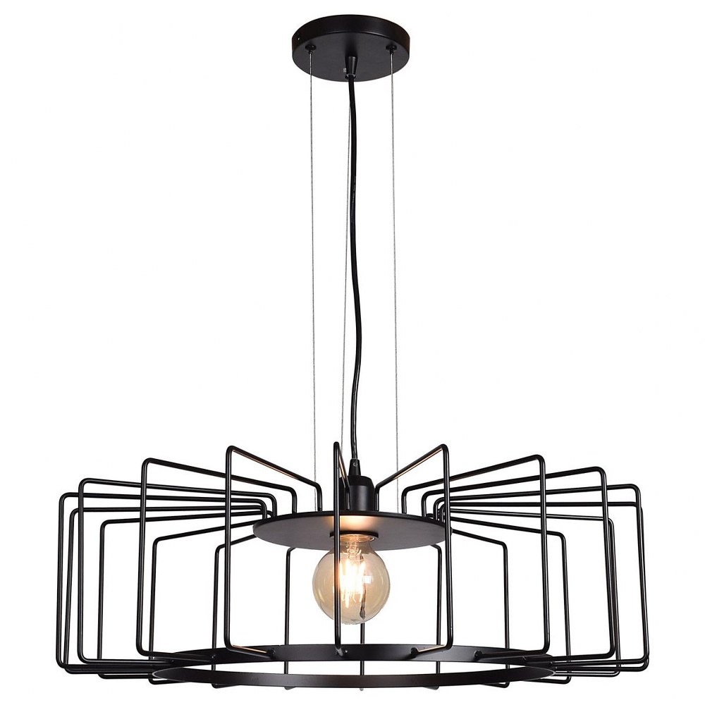 Access Lighting-23890LEDDLP-BL-Wired-7W 1 LED Horizontal Cage Pendant in Contemporary Style-23.25 Inches Wide by 9 Inches Tall Black  Gold Finish