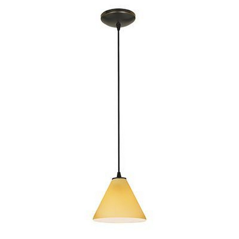 Access Lighting-28004-3C-ORB/AMB-Martini-11W 1 LED Cord Pendant-7 Inches Wide by 6 Inches Tall Amber Firebird  Oil Rubbed Bronze Finish