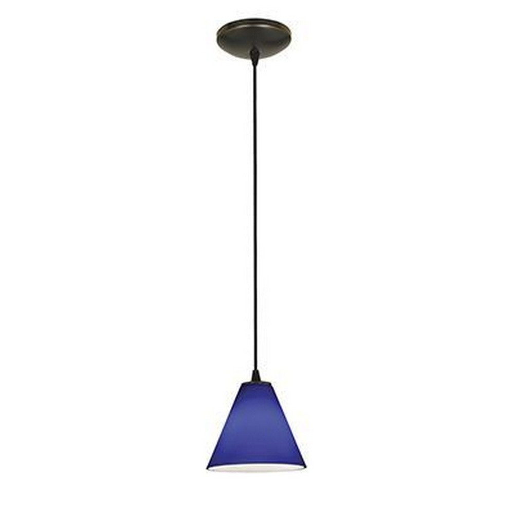 Access Lighting-28004-3C-ORB/COB-Martini-11W 1 LED Cord Pendant-7 Inches Wide by 6 Inches Tall Cobalt  Oil Rubbed Bronze Finish