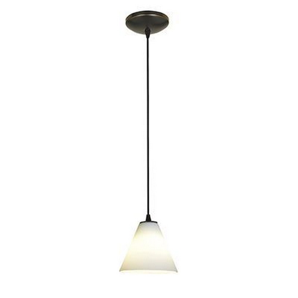 Access Lighting-28004-3C-ORB/WHT-Martini-11W 1 LED Cord Pendant-7 Inches Wide by 6 Inches Tall White  Oil Rubbed Bronze Finish