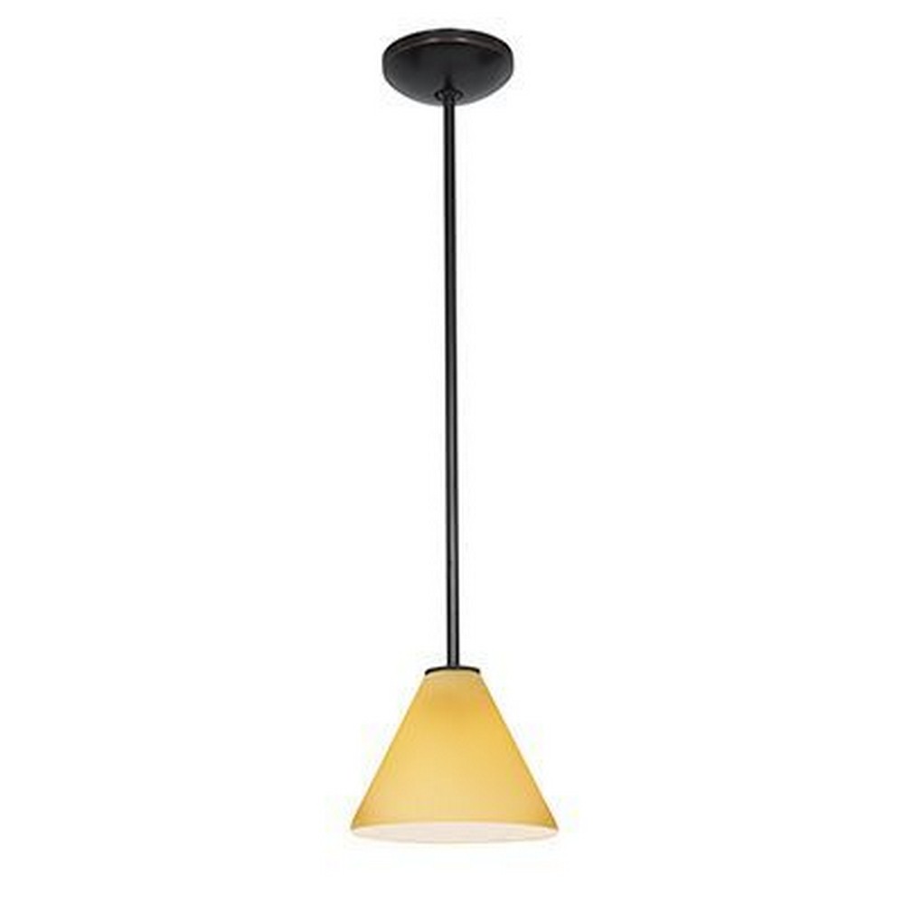 Access Lighting-28004-3R-ORB/AMB-Martini-11W 1 LED Rod Pendant-7 Inches Wide by 6 Inches Tall Oil Rubbed Bronze Amber Oil Rubbed Bronze Finish