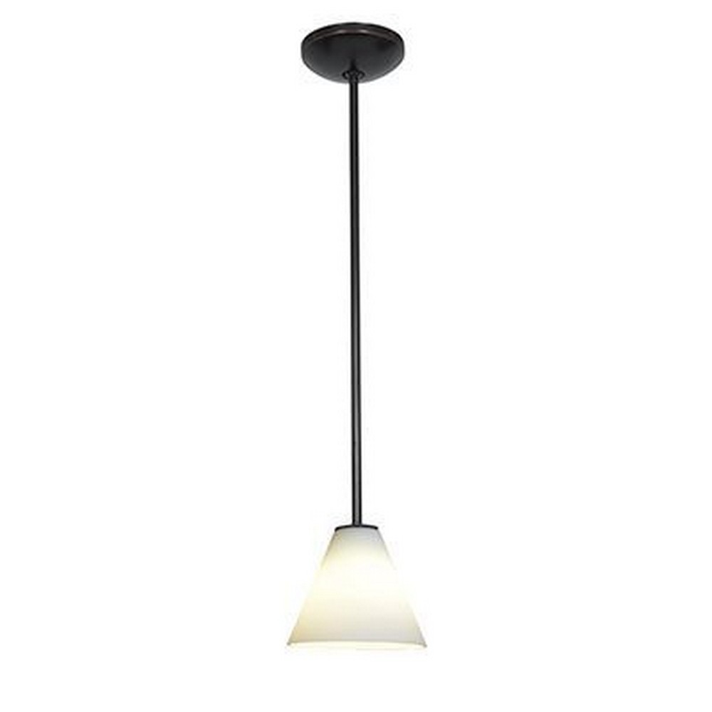 Access Lighting-28004-3R-ORB/WHT-Martini-11W 1 LED Rod Pendant-7 Inches Wide by 6 Inches Tall Oil Rubbed Bronze White Oil Rubbed Bronze Finish