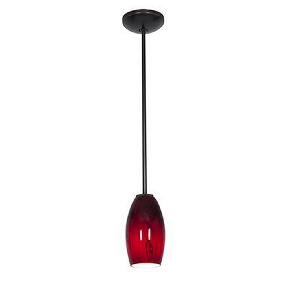 Access Lighting-28011-3R-ORB/RUSKY-Merlot-11W 1 LED Rod Pendant-3.5 Inches Wide by 8 Inches Tall Oil Rubbed Bronze  Oil Rubbed Bronze Finish