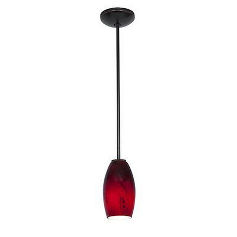 Access Lighting-28011-4R-ORB/RUSKY-Merlot-12W 1 LED Rod Pendant-3.5 Inches Wide by 8 Inches Tall Oil Rubbed Bronze  Oil Rubbed Bronze Finish