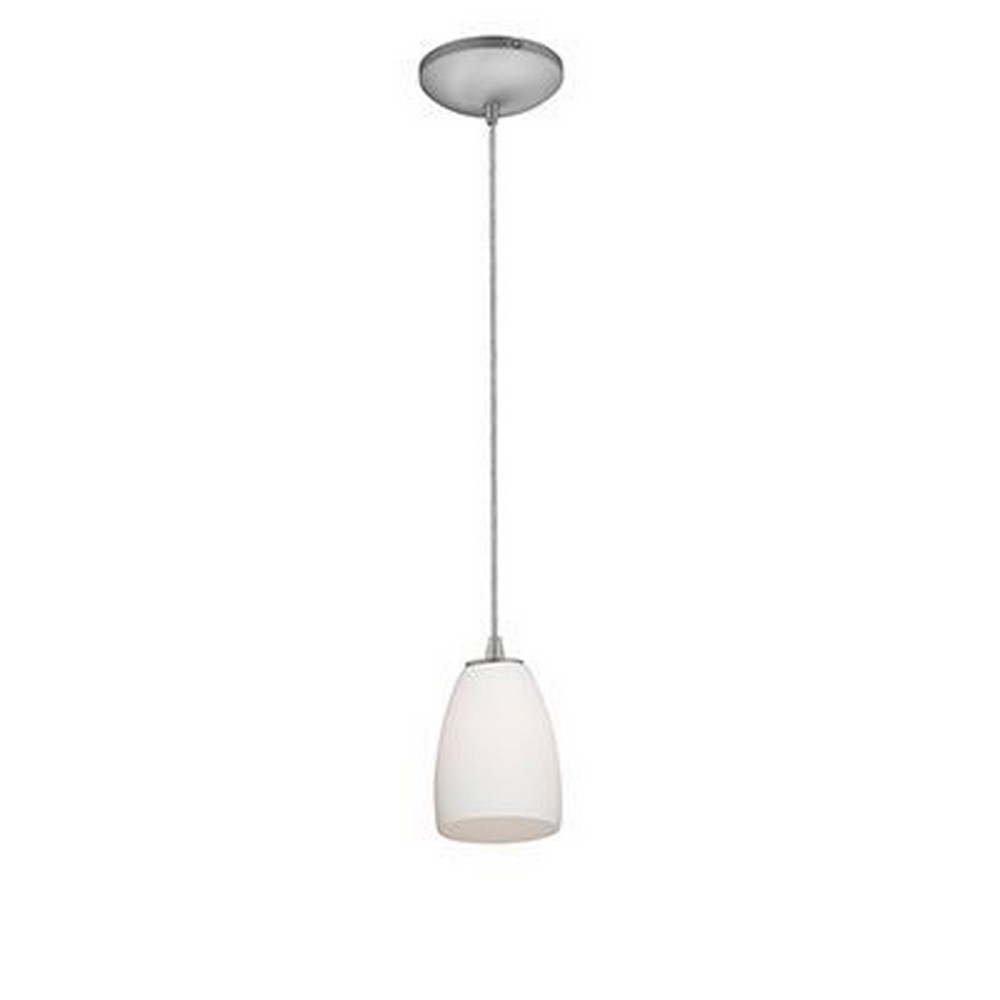 Access Lighting-28069-3C-BS/OPL-Sherry-11W 1 LED Cord Pendant-4.5 Inches Wide by 6 Inches Tall Brushed Steel Opal Oil Rubbed Bronze Finish