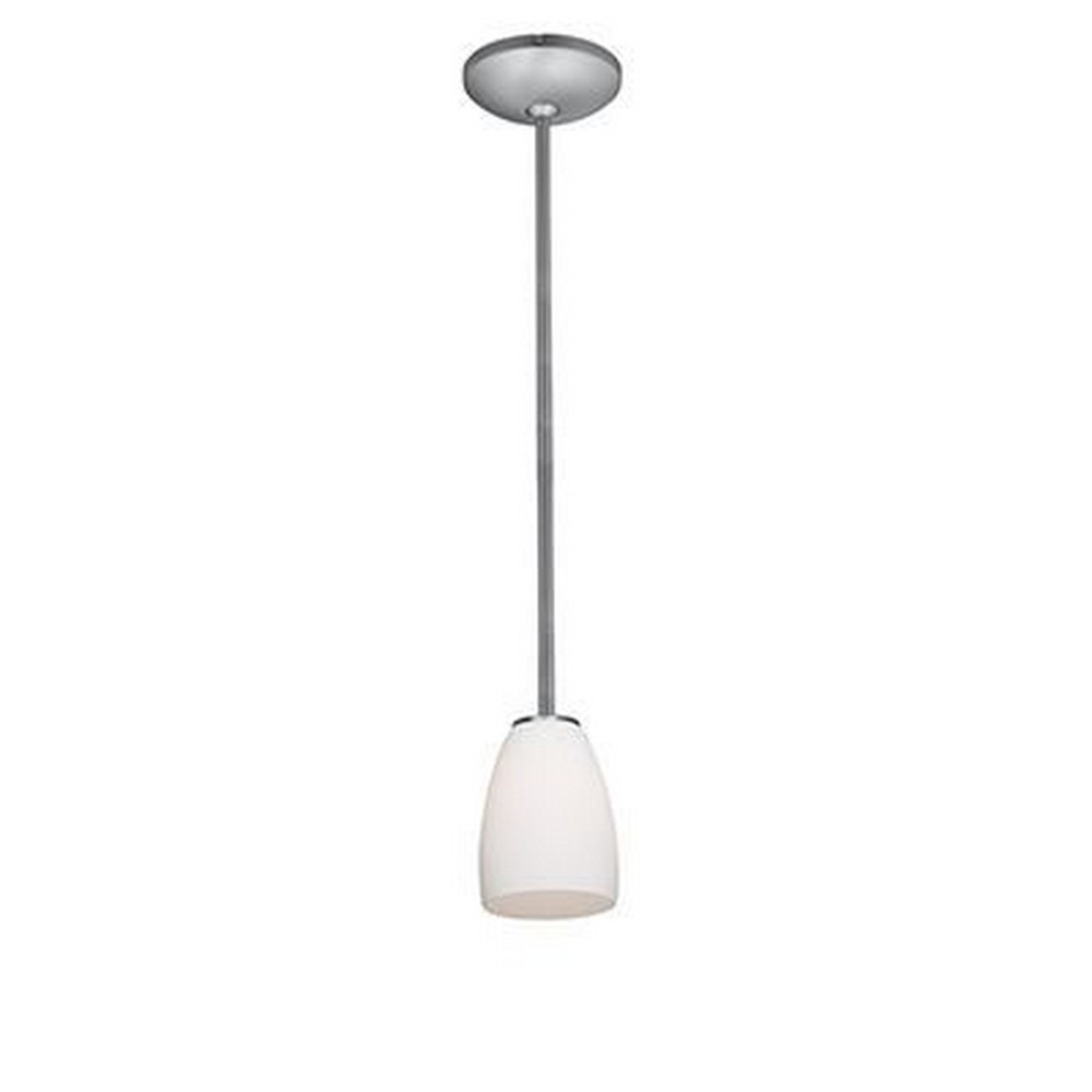 Access Lighting-28069-3R-BS/OPL-Sherry-11W 1 LED Rod Pendant-4.5 Inches Wide by 6 Inches Tall Brushed Steel Opal Oil Rubbed Bronze Finish