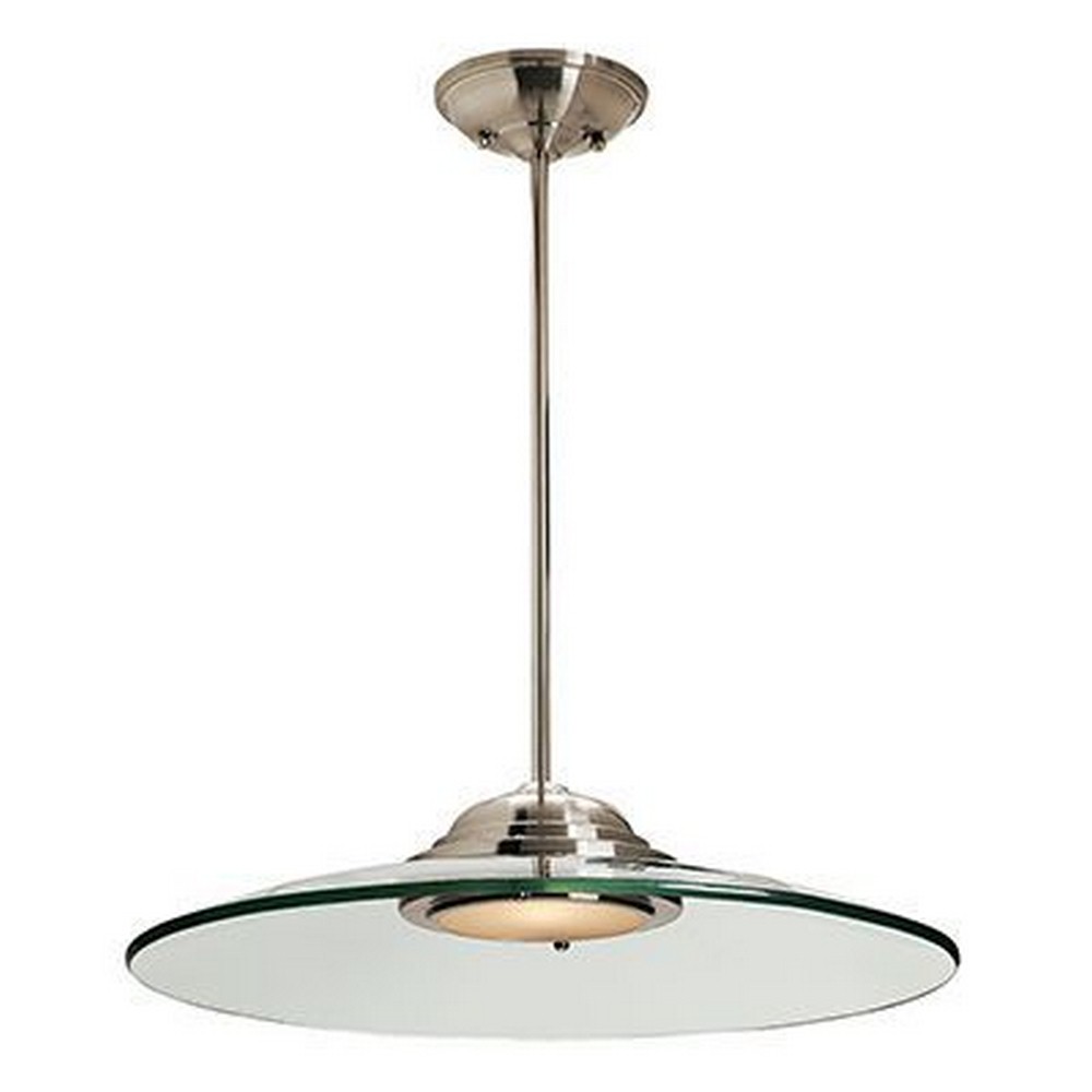 Access Lighting-50444LEDD-BS/8CL-Phoebe-15W 1 LED Convertible Semi-Flush Mount/Pendant-19 Inches Wide by 4 Inches Tall   Brushed Steel Finish with Clear Glass