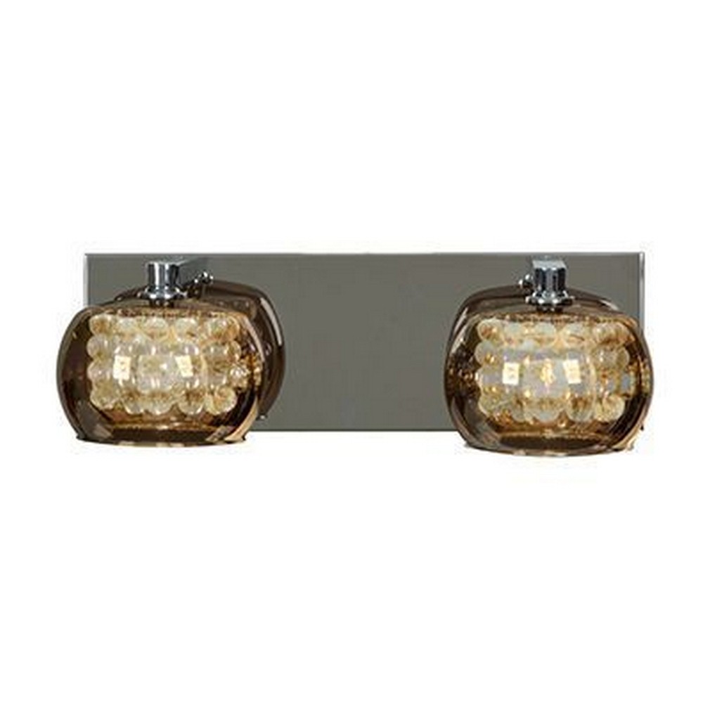 Access Lighting-52112-CH/MIR-Glam-Two Light Pendant-14.5 Inches Wide by 4.75 Inches Tall   Chrome Finish with Mirror Glass
