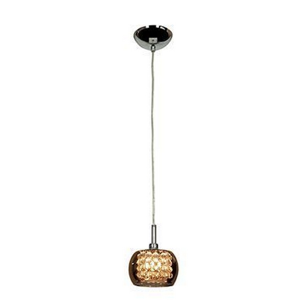 Access Lighting-52116-CH/MIR-Glam-One Light Pendant-5 Inches Wide by 4.75 Inches Tall   Chrome Finish with Mirror Glass
