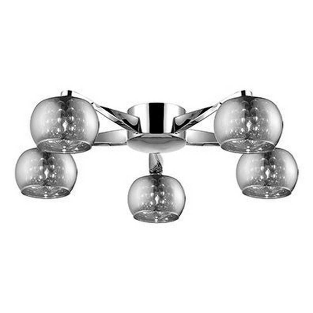 Access Lighting-52119-CH/MIR-Glam-Five Light Flush Mount-22.8 Inches Wide by 5.5 Inches Tall   Chrome Finish with Mirror Glass