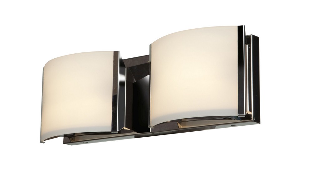 Access Lighting-62292-BS/OPL-Nitro 2-Two Light Wall Vanity-5.25 Inches Tall   Brushed Steel Finish with Opal Glass