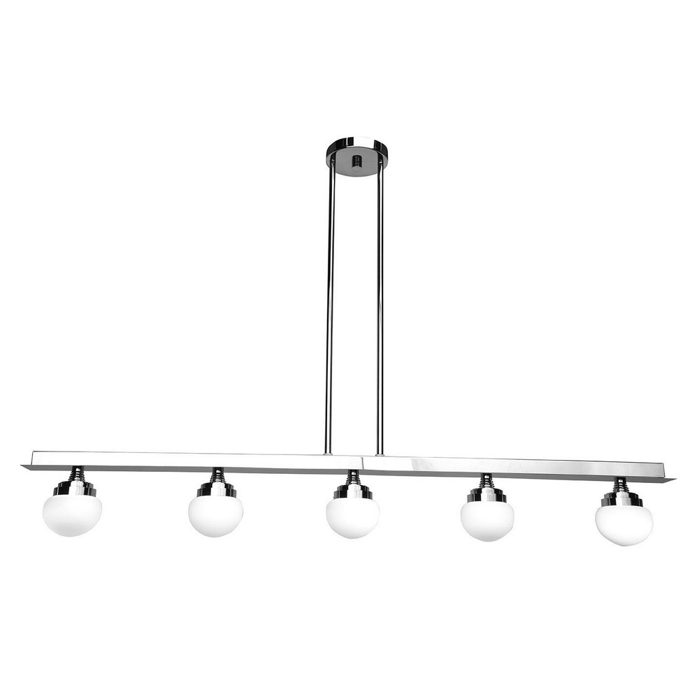 Access Lighting-62476LEDD-CH/OPL-Classic-30W 5 Led Linear Pendant-43 Inches Wide By 7.5 Inches Tall   Chrome Finish with Opal Glass