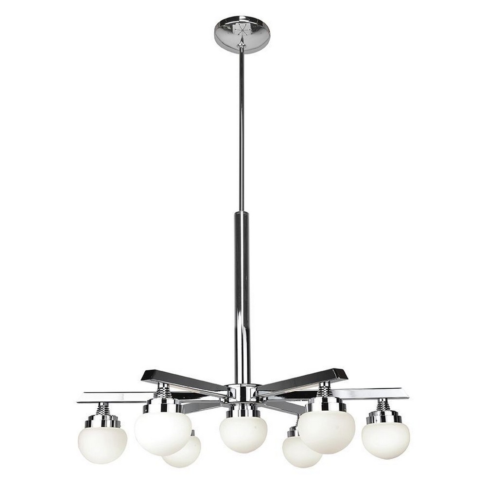 Access Lighting-62477LEDD-CH/OPL-Classic-42W 7 Led Chandelier-25.5 Inches Wide By 19.5 Inches Tall   Chrome Finish with Opal Glass