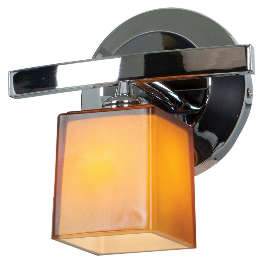 Access Lighting-63811-18-CH/AMB-Sydney-One Light Wall/Bath Vanity   Chrome Finish with Amber Glass