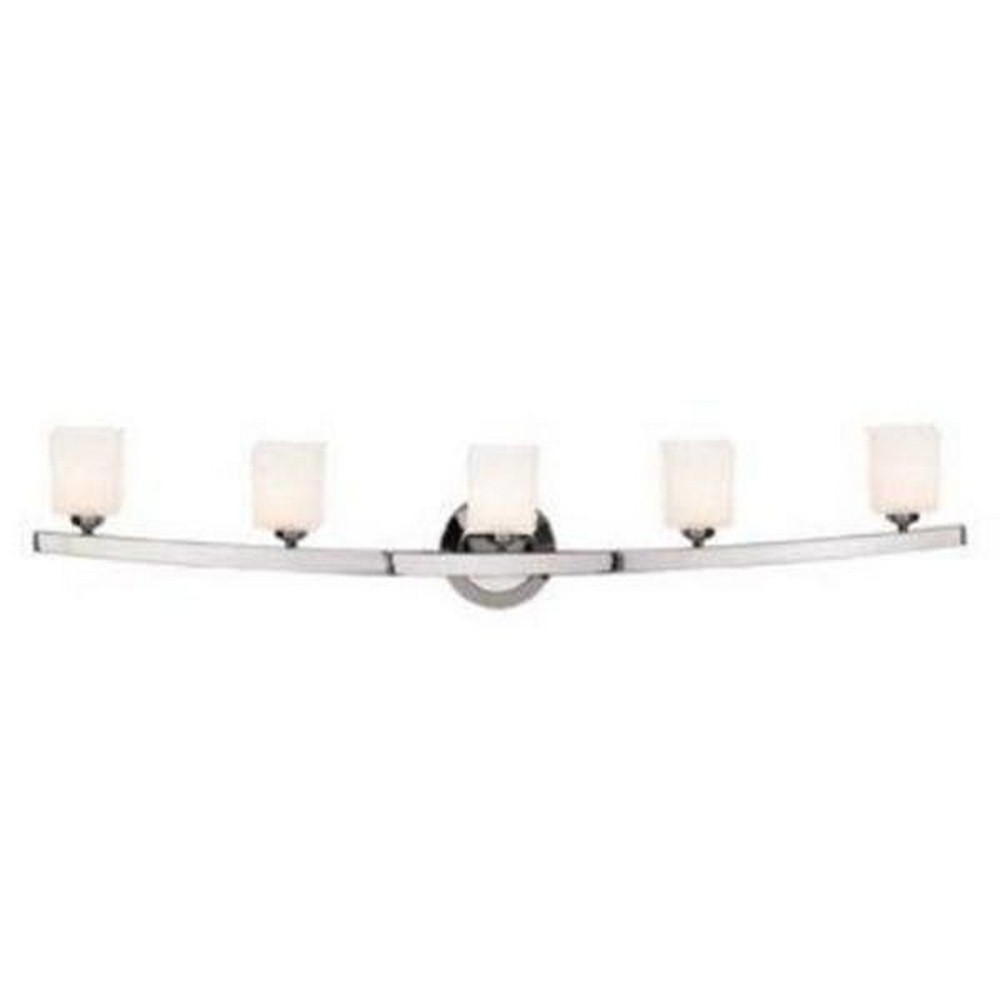 Access Lighting-63815-47-CH/OPL-Classical-Five Light Bath Bar-7.5 Inches Tall   Chrome Finish with Opal Glass